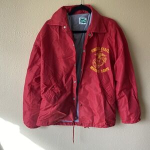 VTG United States Marine Corps Hartwell USMC Red Windbreaker Mens Sz S USA made‎
